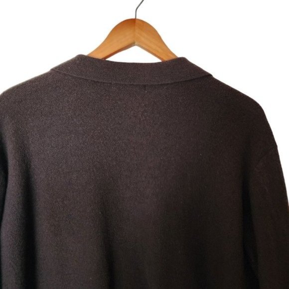 Tweeds Women's Brown 100% Merino Wool Long Sleeve Cardigan Shaket M Medium Jacke - Picture 16 of 16